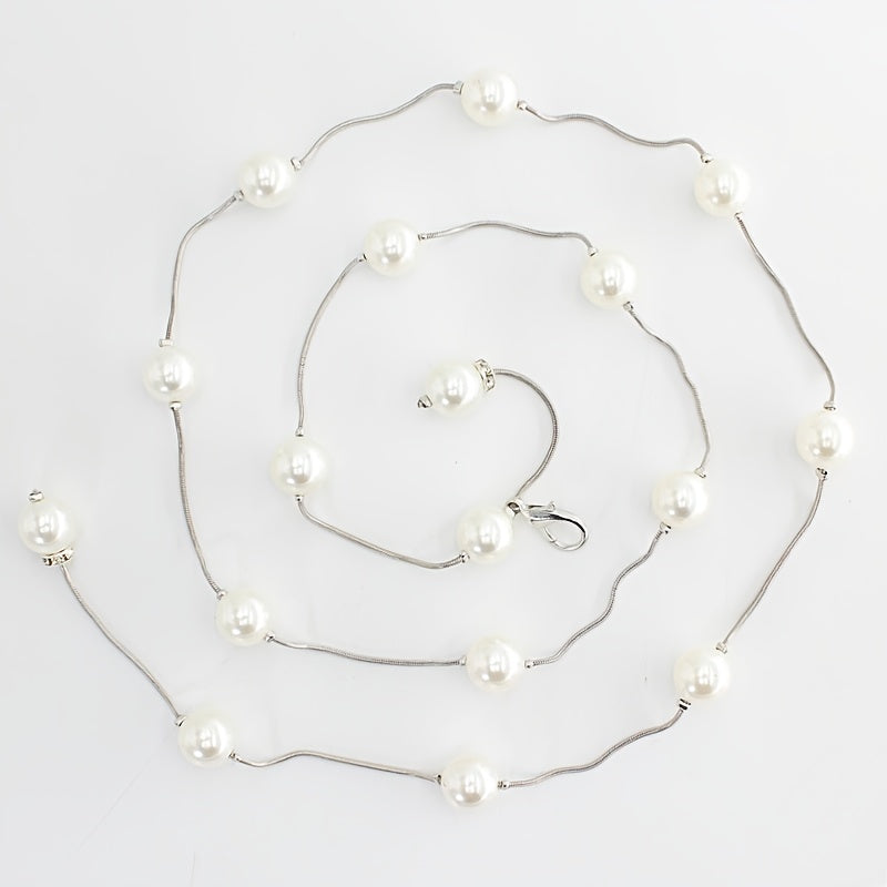 Pearl Belt Thin Waistband Chain Belt For Party Dress & Wedding Dresses