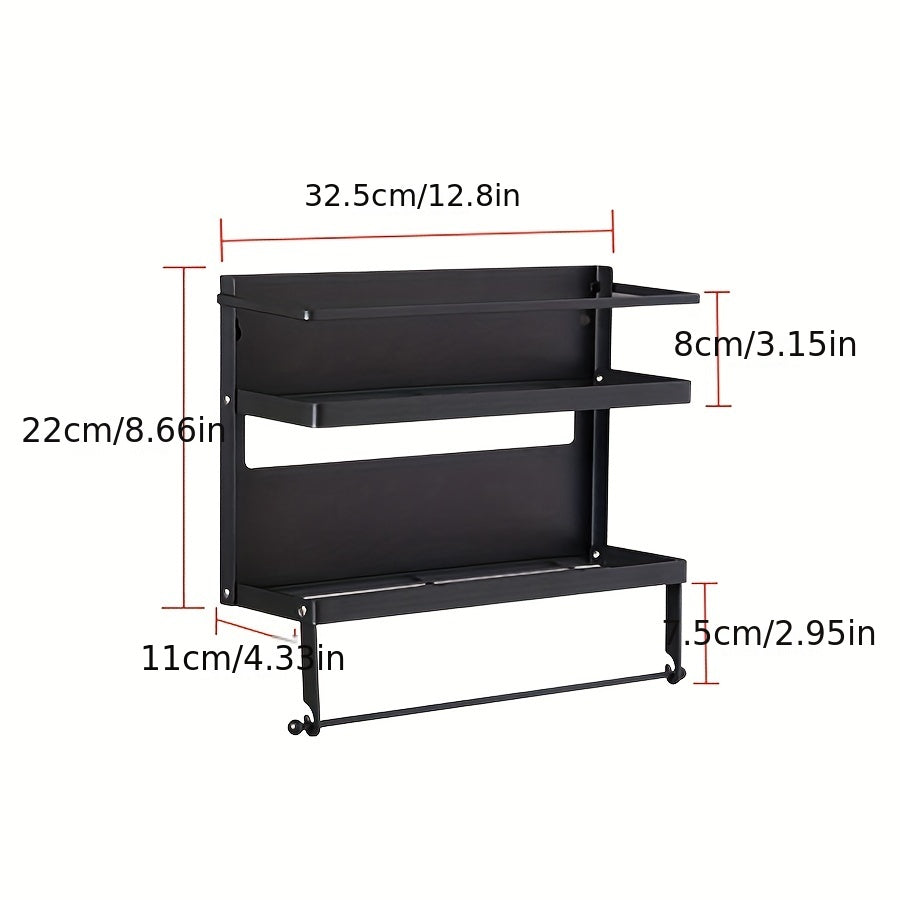 Magnetic Spice Rack and Paper Towel Holder for Kitchen Organization