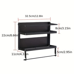 Magnetic Spice Rack and Paper Towel Holder for Kitchen Organization