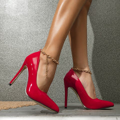 Women's Pointed Toe High Heels Patent Leather Stiletto Heels Pumps
