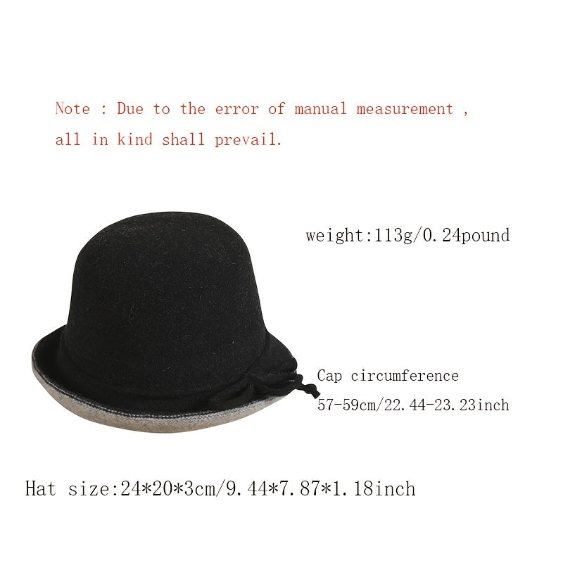Women's Wool Fisherman Hat Solid Winter Warm