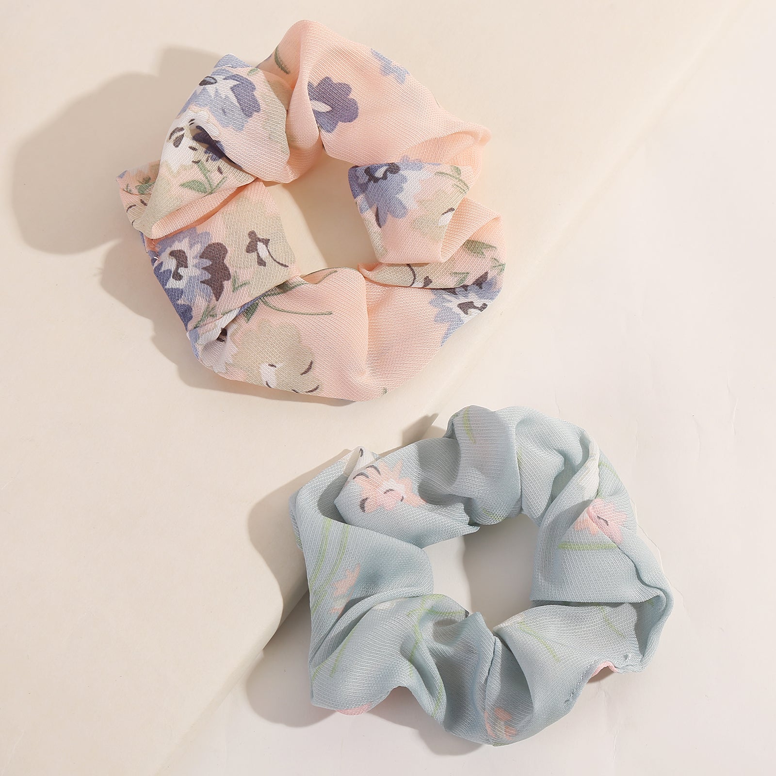 8pcs Flower Pattern Scrunchie Hair Ties Set