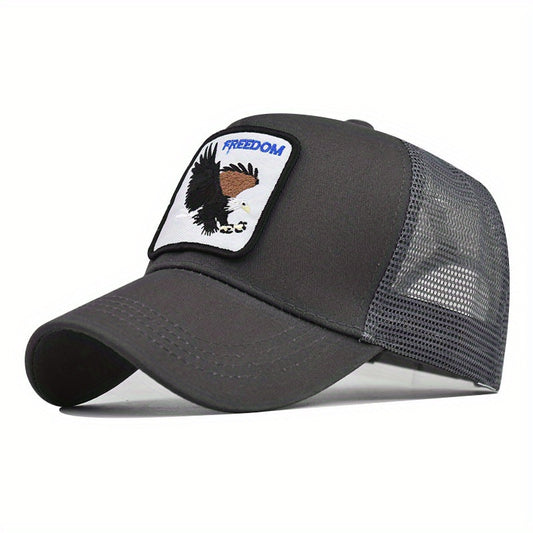 FREEDOM Eagle Trucker Hat Mesh Baseball Cap Adjustable Sunshade Dad Hat