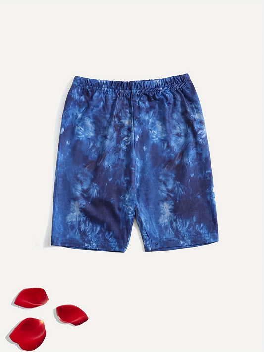 Toddler Girls Tie Dye Graphic Elastic Waist Biker Shorts