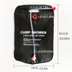 20L Solar Shower Bag Camping Water Storage Portable Folding Bag