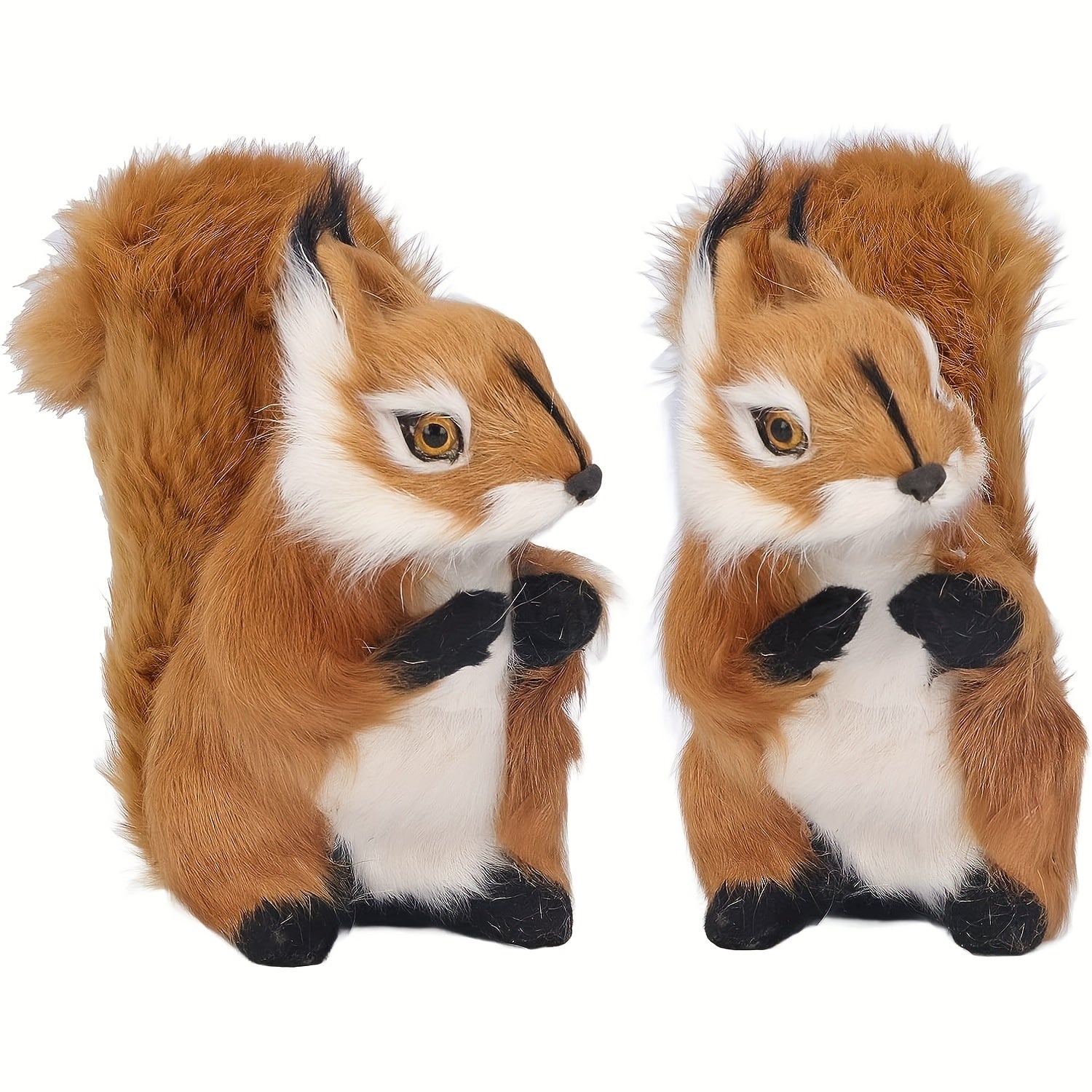 Simulation Squirrel Model Statue Realistic Plush Material Home Garden Ornament
