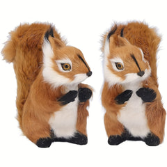 Simulation Squirrel Model Statue Realistic Plush Material Home Garden Ornament