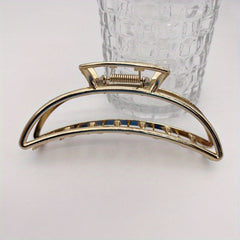 Alloy Large Hair Claw Metal Texture Hollowed Rectangular Hair Claw