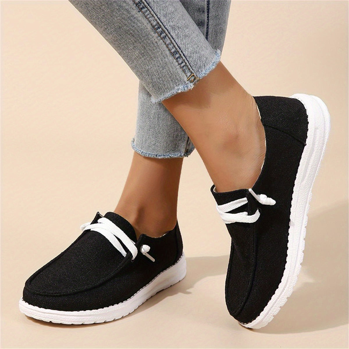 Women's Canvas Slip-On Loafers Casual Walking Sneakers
