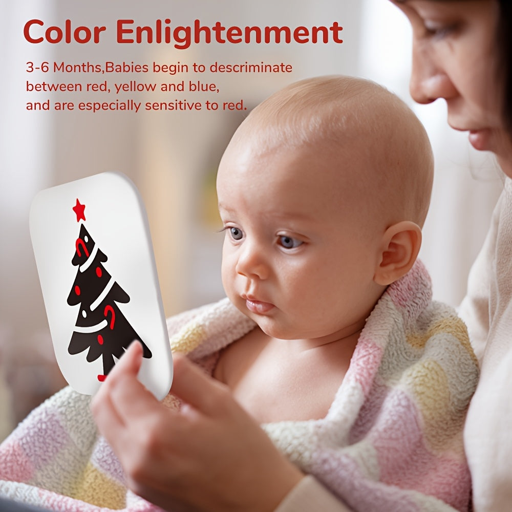 High Contrast Baby Flashcards Set in Red - Visual Stimulation & Literacy Skills