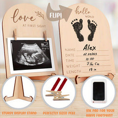 Creative Wooden Ultrasound Photo Frame Pregnancy Announcement Sign Room Decor