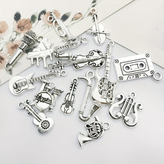 15pcs Tibetan Silver Metal Charms Pendants DIY For Jewelry Making