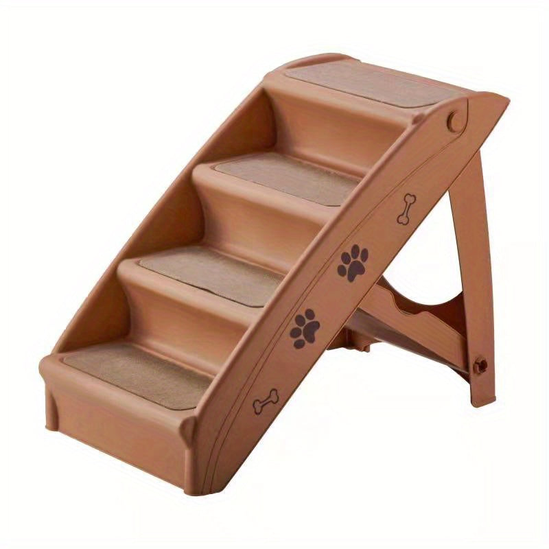 Durable Folding Pet Stairs Safe Indoor Outdoor Ramp with 4 Steps