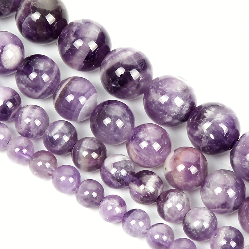 Fantasy Amethyst Agate Round Stone Beads