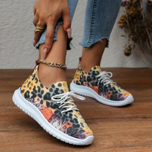 Women's Lace Up Flying Woven Sneakers Non slip Outdoor Shoes