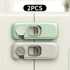 2pcs Child Safety Locks, No Drilling, Kitchen Drawer & Cabinet