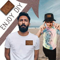 Leatherette Rectangular Patches For Hats T-Shirts DIY Men