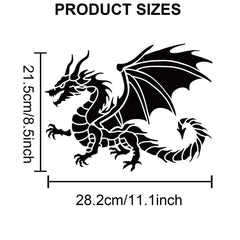 1pc Reusable Dragon Stencil Painting Kit with Brush DIY Crafts and Decor