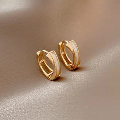 18K Plated Small Hoop Huggie Earrings Ear Buckle Daily Casual