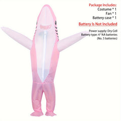 Adult Inflatable Shark Costume Pink One Size