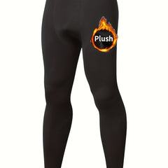 Men's High Stretch Thermal Fleece Leggings for Winter Wear