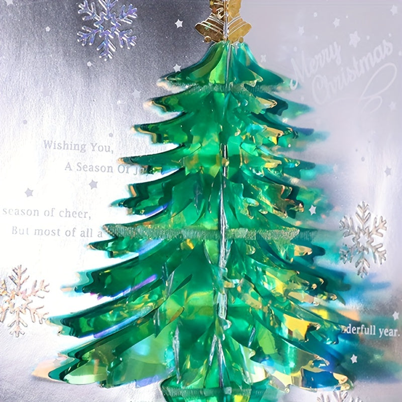3D Christmas Greeting Card with Flashing Light Tree