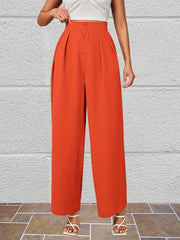 Wide Leg Button Front Pants for Women