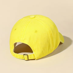 Yellow Baseball Cap Adjustable Cotton Dad Hats Sun Hat For Women