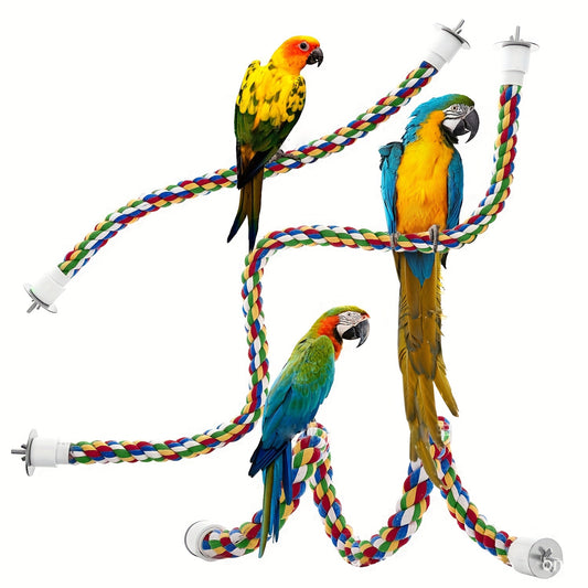 Bird Rope Perches Parrot Rope Stand Stick Bird Toy Climbing Swing Rope