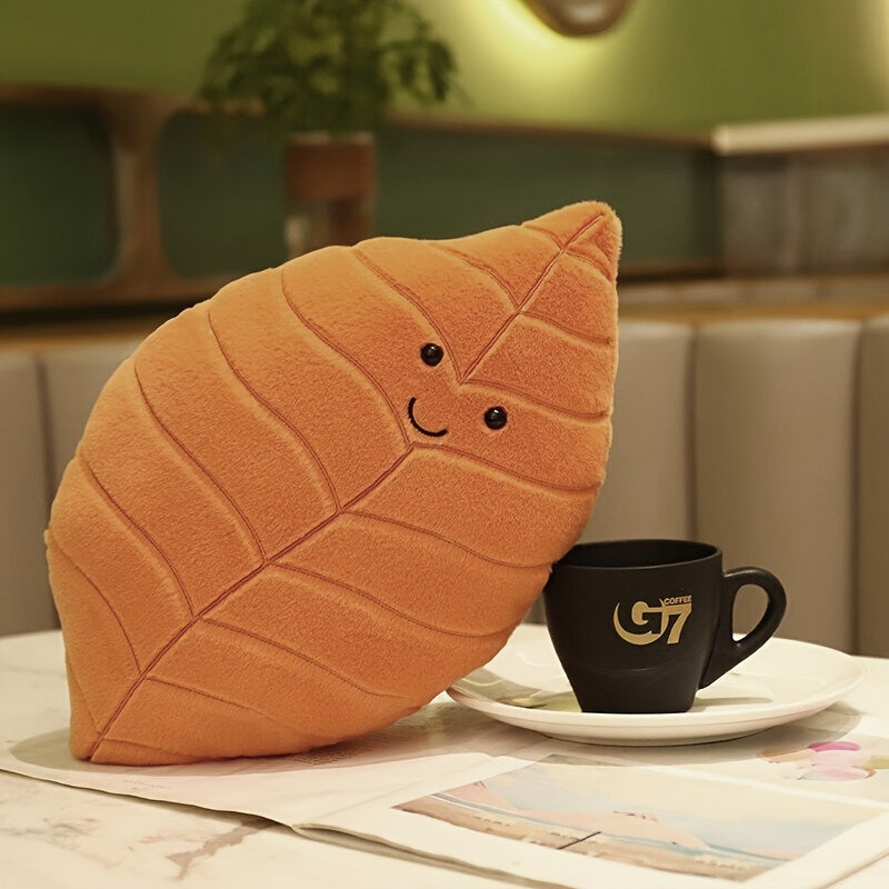 Cartoon Leaves Pattern Throw Pillow for Home Decor