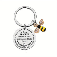 Bee Keychain Rhinestone Teacher Appreciation Gift