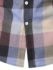 Plaid Print Men's Casual Short Sleeve Shirt