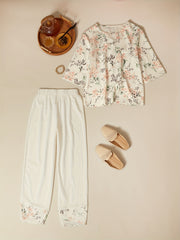Floral Print Two Piece Set Top & Pants Outfit