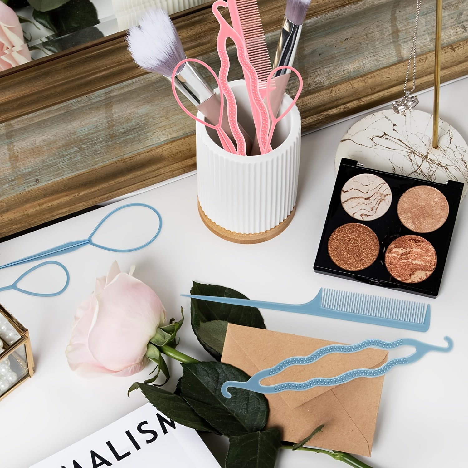 Hair Ring Tool Set with 3 French Braid Rings and Comb