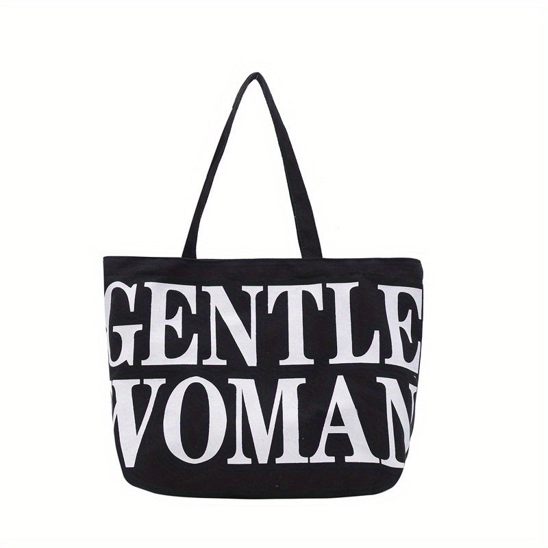 Letter Pattern Tote Bag Large Capacity Shoulder Bag