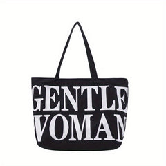 Letter Pattern Tote Bag Large Capacity Shoulder Bag