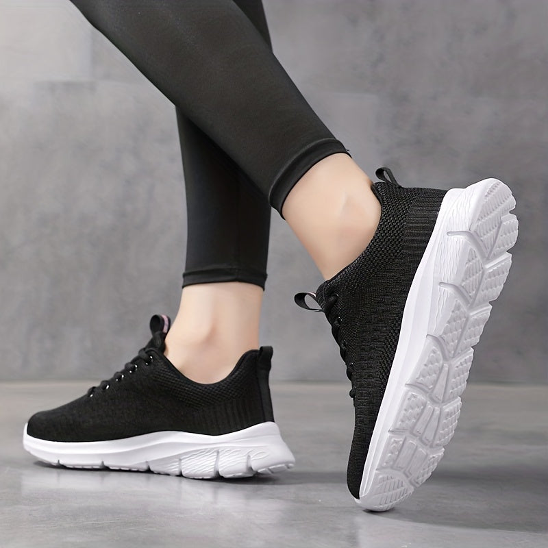 Women's Sporty Non-slip Running Shoes Lace Up Outdoor Mesh Sneakers Lightweight