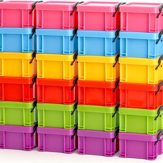 Set of 6 Mini Plastic Lock Boxes for Small Accessories