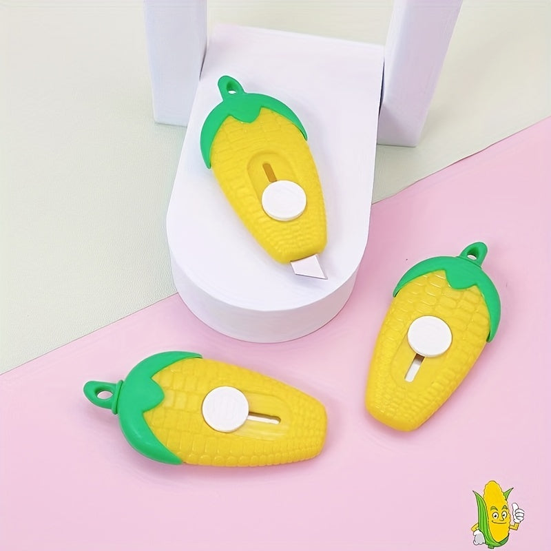 2pcs Cartoon Corn Mini Art Knives for Office & Student Use