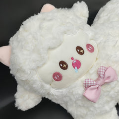 15.75" Fluffy Lamb Plush Toy with Pastel Accents