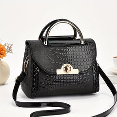 Mini Croc Pattern Shoulder Bag for Women