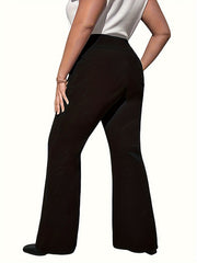  Women's Flared Leg Trousers High Rise Stretch Pants