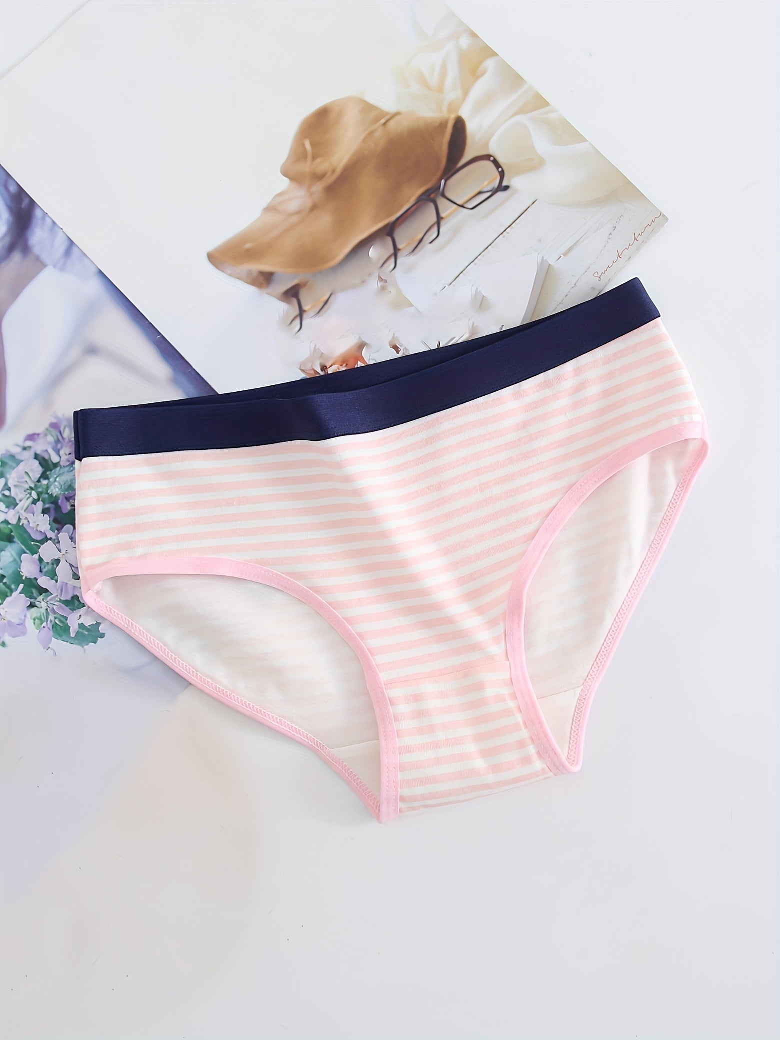 5pcs Cotton Cartoon Briefs Panties Set For Women