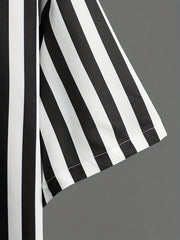 Striped Pattern Men's Short Sleeve Lapel Shirt