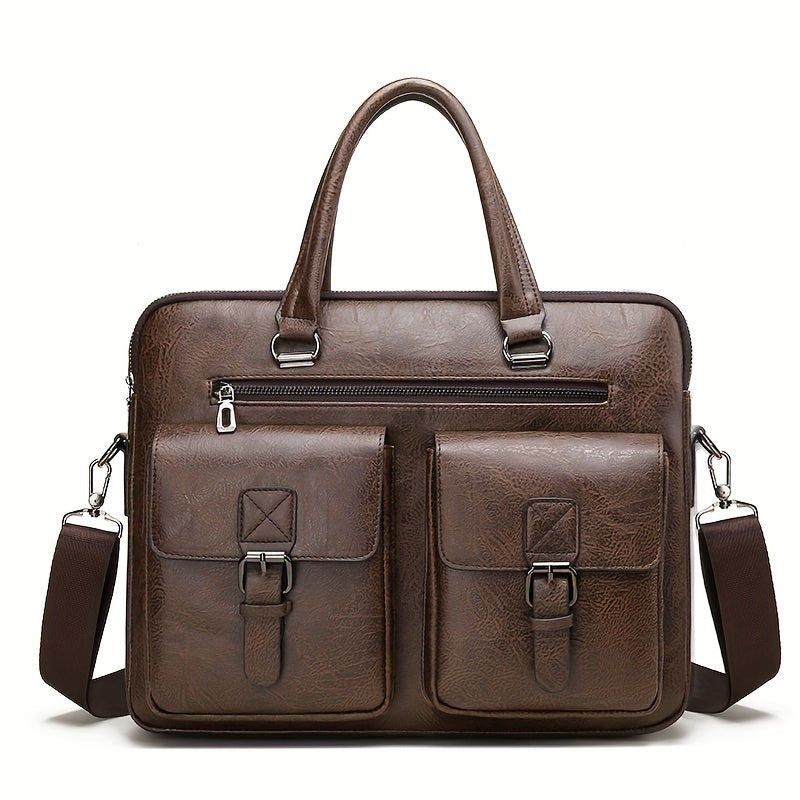 Retro Large Capacity Business Handbag Briefcase