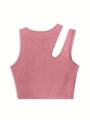 Y2K Ribbed Crop Tank Top Sleeveless Summer Women's Clothing