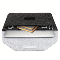 33 78 39 62 Cm Block Felt Laptop Bag With Small Electronic Accessory Storage Bag