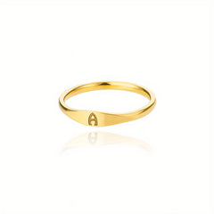 Golden & Platinum Stainless Steel Men's 26 Letters Carved Ring