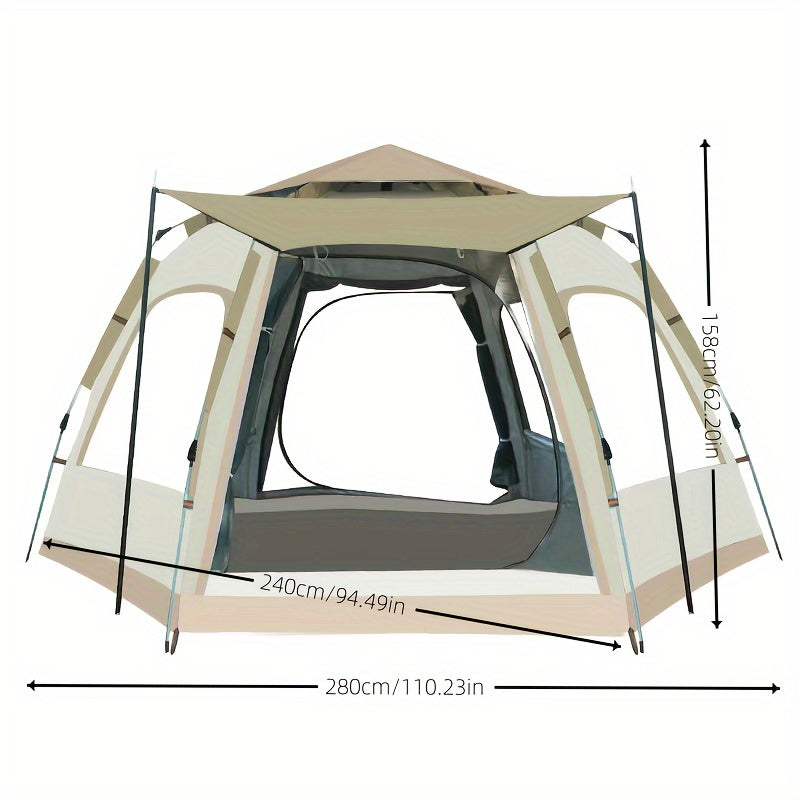 Durable Waterproof Camping Tent with Two Doors and Four Windows