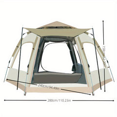 Durable Waterproof Camping Tent with Two Doors and Four Windows